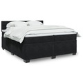 vidaXL, vidaXL Boxspringbett mit Matratze Schwarz 200x200 cm Samt