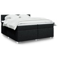 vidaXL, vidaXL Boxspringbett mit Matratze Schwarz 200x200 cm Stoff