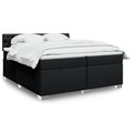 vidaXL, vidaXL Boxspringbett mit Matratze Schwarz 200x200 cm Stoff