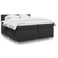 vidaXL, vidaXL Boxspringbett mit Matratze Schwarz 200x200 cm Kunstleder