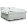 vidaXL, vidaXL Boxspringbett mit Matratze Hellgrau 200x200 cm Samt