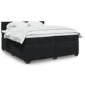 vidaXL, vidaXL Boxspringbett mit Matratze Schwarz 200x200 cm Samt