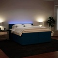 vidaXL, vidaXL Boxspringbett mit Matratze Blau 200x200 cm Samt