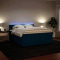 vidaXL, vidaXL Boxspringbett mit Matratze Blau 200x200 cm Samt