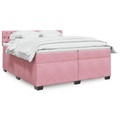 vidaXL, vidaXL Boxspringbett mit Matratze Rosa 200x200 cm Samt