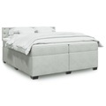 vidaXL, vidaXL Boxspringbett mit Matratze Hellgrau 200x200 cm Samt