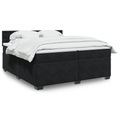 vidaXL, vidaXL Boxspringbett mit Matratze Schwarz 200x200 cm Samt