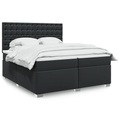 vidaXL, vidaXL Boxspringbett mit Matratze Schwarz 200x200 cm Kunstleder