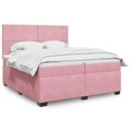vidaXL, vidaXL Boxspringbett mit Matratze Rosa 200x200 cm Samt