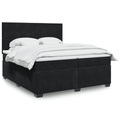 vidaXL, vidaXL Boxspringbett mit Matratze Schwarz 200x200 cm Samt