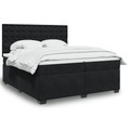 vidaXL, vidaXL Boxspringbett mit Matratze Schwarz 200x200 cm Samt