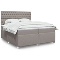 vidaXL, vidaXL Boxspringbett mit Matratze Taupe 200x200 cm Stoff