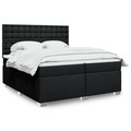 vidaXL, vidaXL Boxspringbett mit Matratze Schwarz 200x200 cm Stoff