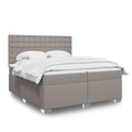 vidaXL, vidaXL Boxspringbett mit Matratze Taupe 200x200 cm Stoff