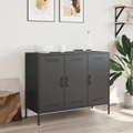 vidaXL, vidaXL Sideboard Schwarz 100,5x39x79 cm Kaltgewalzter Stahl