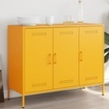 vidaXL, vidaXL Sideboard Senfgelb 100,5x39x79 cm Kaltgewalzter Stahl