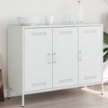 vidaXL, vidaXL Sideboard Weiß 100,5x39x79 cm Kaltgewalzter Stahl
