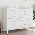 vidaXL, vidaXL Sideboard Weiß 100,5x39x79 cm Kaltgewalzter Stahl