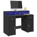 vidaXL, vidaXL LED-Schreibtisch Schwarz 120x55x91 cm Holzwerkstoff