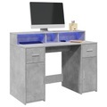 vidaXL, vidaXL LED-Schreibtisch Betongrau 120x55x91 cm Holzwerkstoff