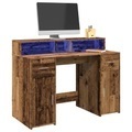vidaXL, vidaXL LED-Schreibtisch Altholz-Optik 120x55x91 cm Holzwerkstoff
