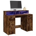 vidaXL, vidaXL LED-Schreibtisch Räuchereiche 120x55x91 cm Holzwerkstoff