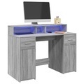 vidaXL, vidaXL LED-Schreibtisch Grau Sonoma 120x55x91 cm Holzwerkstoff