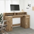 vidaXL, vidaXL LED-Schreibtisch Artisan-Eiche 140x55x91 Holzwerkstoff