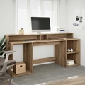 vidaXL, vidaXL LED-Schreibtisch Artisan-Eiche 200x55x91 Holzwerkstoff