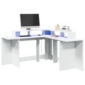 vidaXL, vidaXL LED-Schreibtisch Weiß 152x152x91 cm Holzwerkstoff