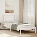 vidaXL, vidaXL Massivholzbett Extra Lang ohne Matratze Weiß 100x220 cm