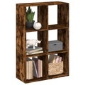 vidaXL, vidaXL Raumteiler-Bücherregal Räuchereiche 69,5x29x103,5 cm