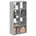 vidaXL, vidaXL Raumteiler-Bücherregal Grau Sonoma 69,5x29x137,5 cm