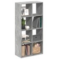 vidaXL, vidaXL Raumteiler-Bücherregal Betongrau 69,5x29x137,5 cm Holzwerkstoff