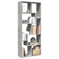 vidaXL, vidaXL Raumteiler-Bücherregal Betongrau 67x25x161,5 cm Holzwerkstoff