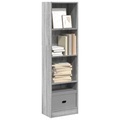 vidaXL, vidaXL Bücherregal Grau Sonoma 40x24x143 cm Holzwerkstoff