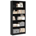vidaXL, vidaXL Bücherregal Schwarz 80x24x176 cm Holzwerkstoff