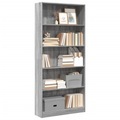 vidaXL, vidaXL Bücherregal Grau Sonoma 80x24x176 cm Holzwerkstoff
