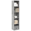 vidaXL, vidaXL Bücherregal Betongrau 40x30x189 cm Holzwerkstoff