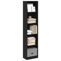 vidaXL, vidaXL Bücherregal Schwarz 40x24x176 cm Holzwerkstoff