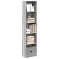 vidaXL, vidaXL Bücherregal Grau Sonoma 40x24x176 cm Holzwerkstoff