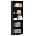 vidaXL, vidaXL Bücherregal Schwarz 60x24x176 cm Holzwerkstoff