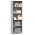 vidaXL, vidaXL Bücherregal Betongrau 60x24x176 cm Holzwerkstoff