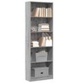 vidaXL, vidaXL Bücherregal Grau Sonoma 60x24x176 cm Holzwerkstoff