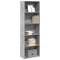 vidaXL, vidaXL Bücherregal Betongrau 60x30x189 cm Holzwerkstoff