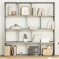 vidaXL, vidaXL Bücherregal Betongrau 132x29x141,5 cm Holzwerkstoff