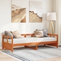 vidaXL, vidaXL Tagesbett mit Matratze Wachsbraun 80x200 cm Massivholz Kiefer