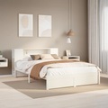 vidaXL, vidaXL Massivholzbett mit Regal ohne Matratze Weiß 135x190 cm Kiefer