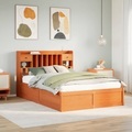 vidaXL, vidaXL Massivholzbett ohne Matratze Wachsbraun 160x200 Kiefernholz