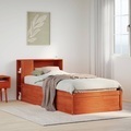 vidaXL, vidaXL Massivholzbett ohne Matratze Wachsbraun 100x200 Kiefernholz